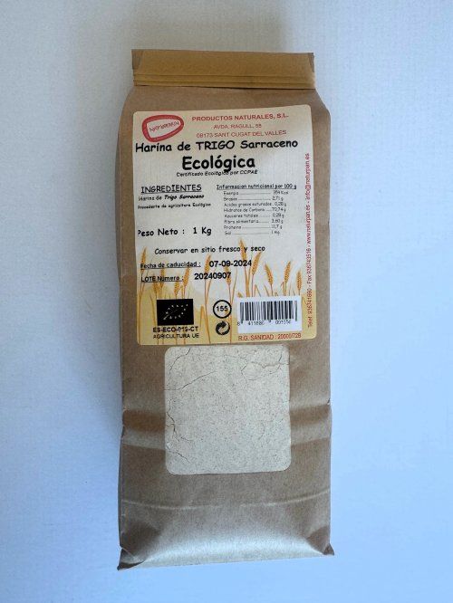 2024 foto harina de trigo sarraceno en bolsa papel