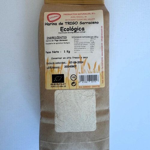 2024 foto harina de trigo sarraceno en bolsa papel